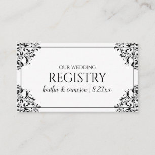 Cartões de Registro de Casamento - Nadine - Preto
