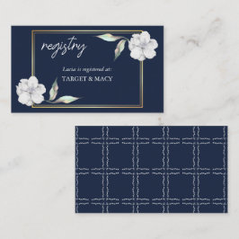 Cartões de Registro de Chá de Noiva Azul Naval Mol