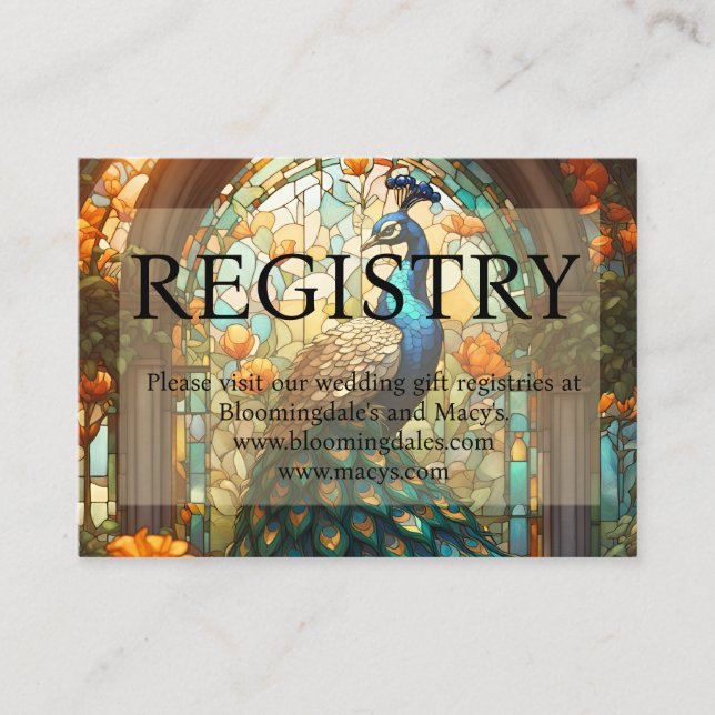 Cartões de Registro de Presentes de Casamento com  (Frente)
