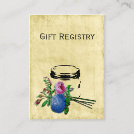 cartões de registro rústicos mason jar Gift