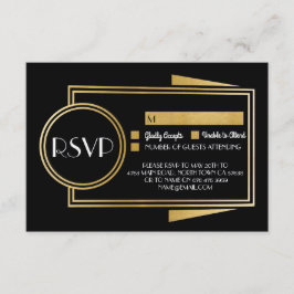 Cartões de Resposta Art Deco RSVP 1920 Ouro Preto