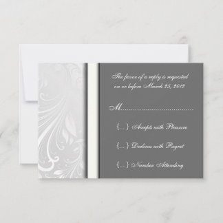Cartões de Resposta Correspondentes a Damask RSVP 