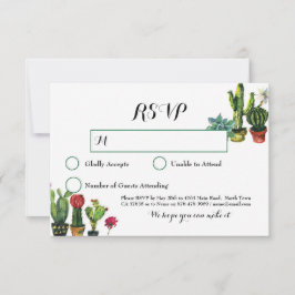 Cartões de Resposta de Casamento Cactus RSVP Fiest