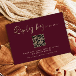Cartões de Resposta de Casamento com Código QR Bur