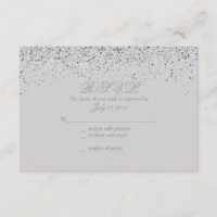 Cartões de Resposta de Casamento com Glitter de Pr