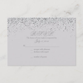 Cartões de Resposta de Casamento com Glitter de Pr