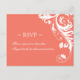 Cartões de Resposta de Casamento Coral