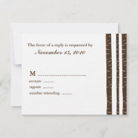 Cartões de Resposta de Casamento de Árvores de Bir