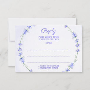 Cartões de Resposta de Casamento de lavanda Monogr