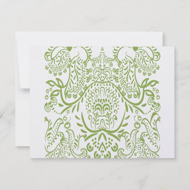 Cartões de Resposta de Casamento de Pássaro Verde  (Frente)