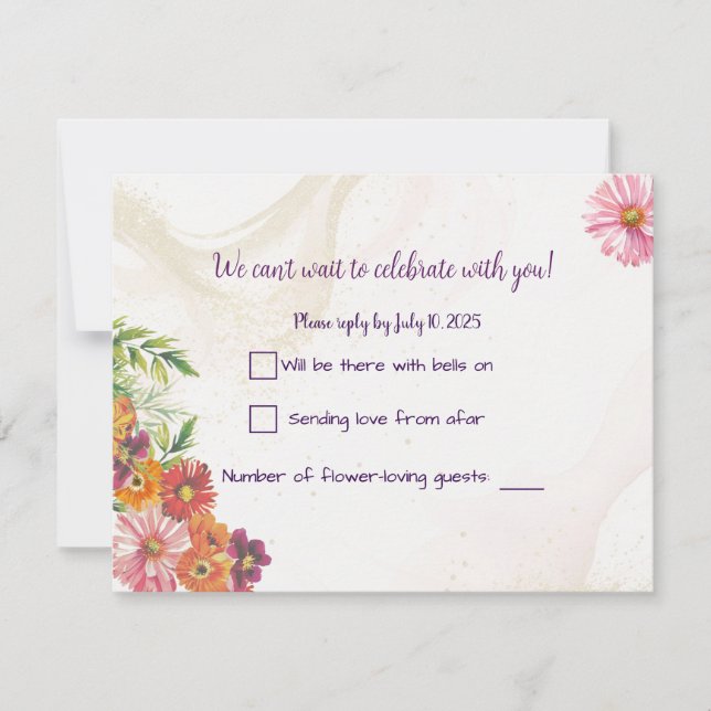 Cartões de Resposta de Casamento de Primavera com  (Frente)