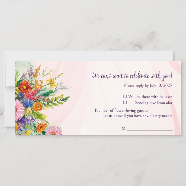 Cartões de Resposta de Casamento de Primavera com  (Frente)