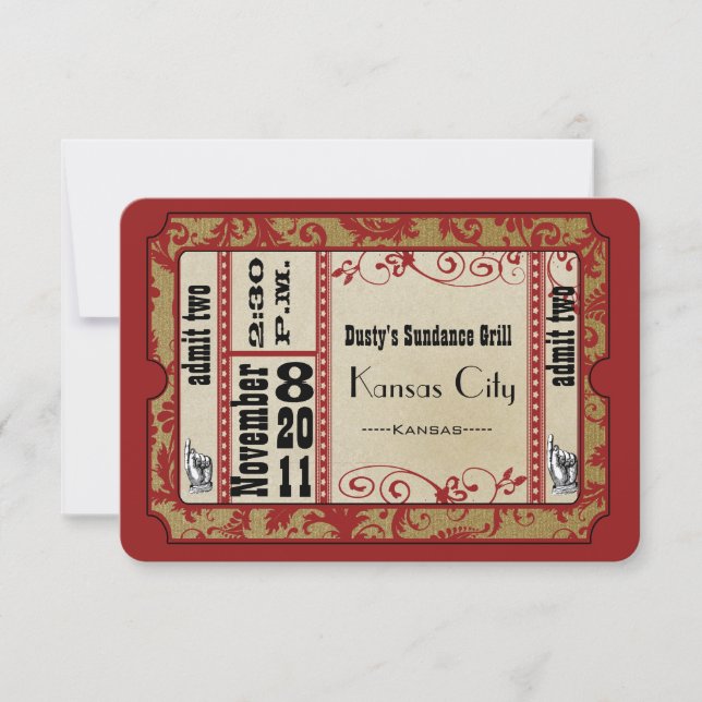 Cartões de Resposta de Casamento de Showbill Verme (Frente)