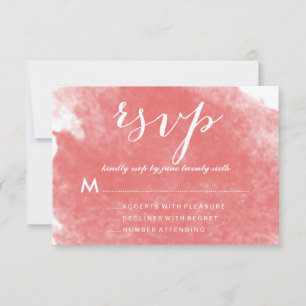 CARTÕES DE RESPOSTA DE CASAMENTO EM Aquarela CORAL