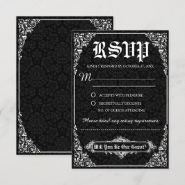 Cartões de Resposta de Casamento em Preto no Estil