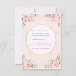 Cartões de Resposta de Casamento Florais - Cartão 