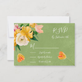 Cartões de resposta de casamento Floral Bright Bol