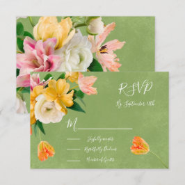 Cartões de resposta de casamento Floral Bright Bol