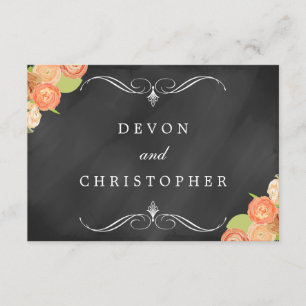 Cartões de Resposta de Casamento Floral em Cascata