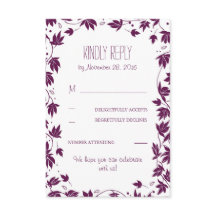 Cartões de Resposta de Casamento Folhas do Jardim 