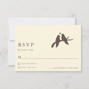 Cartões de Resposta de Casamento Formais Marfim Cl