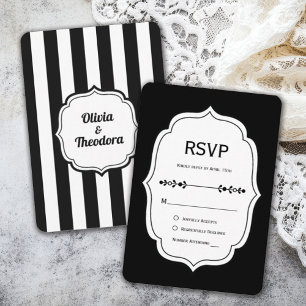 Cartões de Resposta de Casamento Listra Vintage Mo