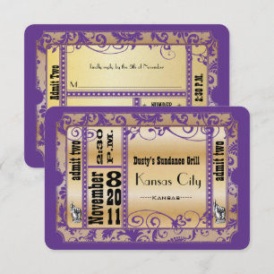 Cartões de Resposta de Casamento Purple and Gold S