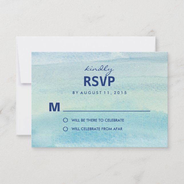 Cartões de Resposta de Casamento / RSVP de Oceano  (Frente)