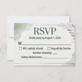 Cartões de Resposta de Casamento Willow Sage