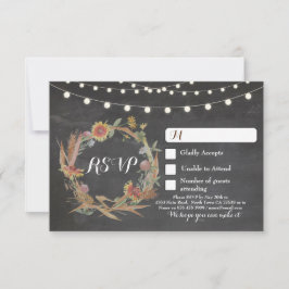 Cartões de Resposta de Chalkboard de Casamento de 