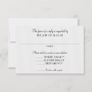 Cartões de resposta de convite de casamento branco