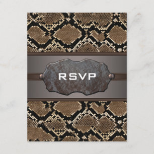 Cartões de Resposta de Convite RSVP de Couro de Co