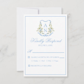 Cartões de Resposta de Monograma com Crista de Hor