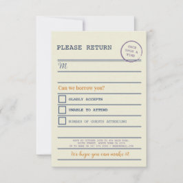 Cartões de Resposta de RSVP de Casamento da Biblio