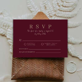 Cartões de Resposta de RSVP de Casamento de Luxo B