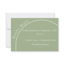 Cartões de Resposta de RSVP de Casamento em Verde 
