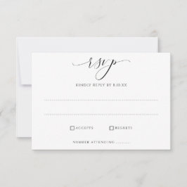 Cartões de Resposta de RSVP de Casamento Simples e