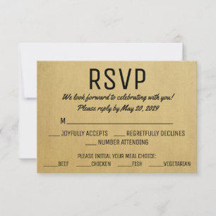 Cartões de Resposta de RSVP Vintage com Escolha de
