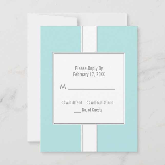 Cartões de Resposta do Bat Mitzvah {Light Teal} (Verso)