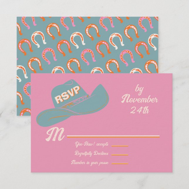 Cartões de resposta do Bold Cowboy Western Hat rsv (Frente/Verso)