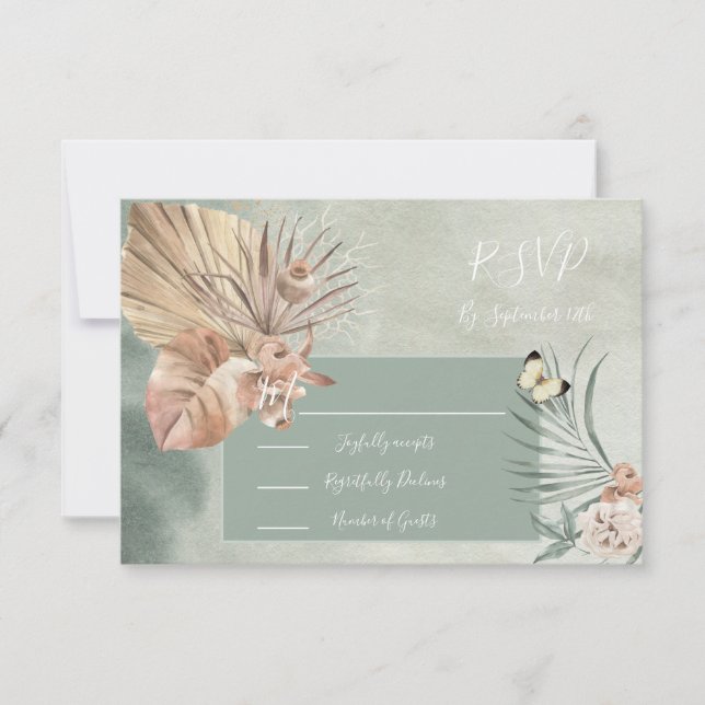 Cartões de resposta em folha de Oásis Tropical de  (Frente)