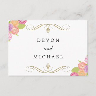 Cartões de Resposta Floral de Casamento em Cascata