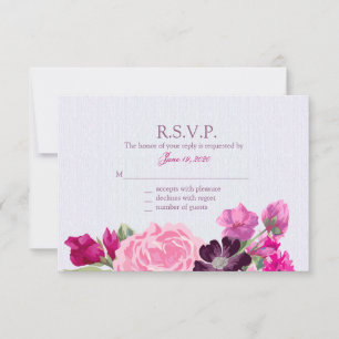 Cartões de resposta, Floral e Plum