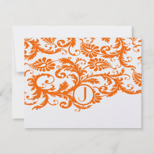 Cartões de Resposta Funky Damask Laranja