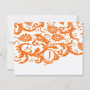 Cartões de Resposta Funky Damask Laranja