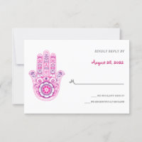 Cartões de Resposta Hamsa Coloridos Elegantes