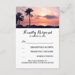 cartões de resposta para casamento ao pôr do sol c
