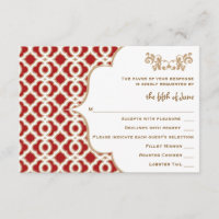 Cartões de resposta para casamento com marroquinos
