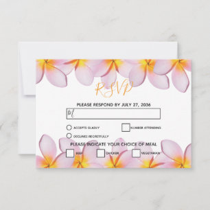 Cartões de Resposta para Casamento de Plumeria Ros