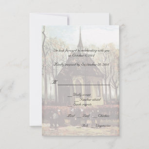 Cartões de resposta para casamento na igreja do in